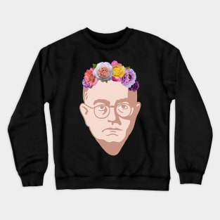 Theodor Adorno - Portrait With Flower Crown Crewneck Sweatshirt